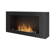 Dumas Camino a Bioetanolo da Parete 91x44 cm con Vetro Blackbox 910 Nero