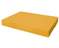 SET CUSCINI PER DIVANI PALLET BANCALI Seduta 120x80x15 cm + Schienale 120x39x11-19 cm - Ecopelle IDROREPELLENTE GIALLO ARANCIATO