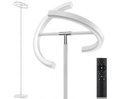 SIBRILLE Lampada da Terra a LED Dimmerabile 20 W, Moderna Lampada Soggiorno da Terra con Telecomando, 1300 lm, Luce Bianca Calda, Luce Bianca Fredda, per Camera da Letto, Hotel (Bianco)