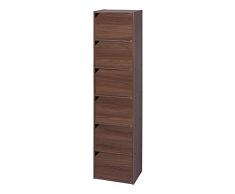 Iris Ohyama Libreria, 6 ante e 6 ripiani, Facile montaggio, Design, Modulare, Ufficio, Camera da letto, Soggiorno - Modulo Scaffale MDB-6D- Marrone