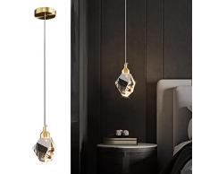 Moderna Lampada A Sospensione In Cristallo, Lampada A Sospensione In Cristallo A LED A 3 Colori, Per Cucina Isola Camera Da Letto Soggiorno Illuminazione Sala Da Pranzo (Oro)