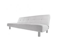 Bagno Italia Divano letto 3 posti 180x80 ecopelle bianco stile moderno reclinabile da soggiorno divani letti modello Claudia I