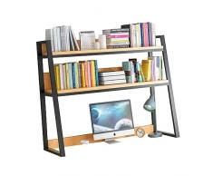 Scaffale da scrivania per scrivania del computer - Libreria da scrivania in metallo a 2 livelli per scrivania del computer, scaffale multiuso per controsoffitto, scaffale per scala con struttura in a
