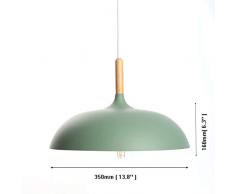E27 Moderno Metallo Lamapada a Sospensione Industriale Vetro Lampada Attacco Lampadario Lustro Soffitto Industrial Edison da Soffitto Illuminazione a sospensione Lampada(Verde)
