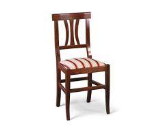 Sedia Arte Povera, Qualità TOP, diverse sedute e colorazioni, ORDINE MINIMO 2 PEZZI (Noce, Imbottita Rossa)