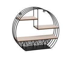 Atmosphera - Mensola da parete rotonda in metallo nero, altezza 36 cm