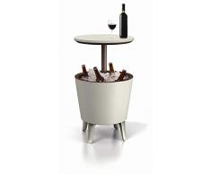 Keter 17186745 Cool Bar, Tavolino da caffè in plastica, allungabile, Colore: Marrone/Beige