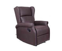 Cribel Arlette A Poltrona Relax in Nabuk, Reclinabile Manuale, con Poggiapiedi, Chocolate, 72.5x94x109 cm