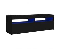vidaXL Mobile Porta TV con Luci LED Nero 120x35x40 cm