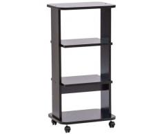 Mobile Carrello Porta TV, Stampante, Hi-Fi, ed Altro, Vari Colori, H.90 L.44 P.34 (Nero)