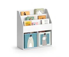 Vicco Scaffale per bambini Libreria Scaffale portaoggetti Luigi bianco Contenitore pieghevole