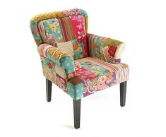 Versa 19500260 Poltrona Letto Pink Patchwork, 89x71x72 cm, Cotone, Sedia