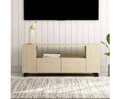 vidaXL Mobile Porta TV Armadietto Basso Buffet Arredo unità Multimediale Credenza Madia Consolle Mobiletto in Truciolato Rovere Sonoma 120x35x43 cm