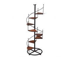 Scaffali per Vasi di Fiori Espositore per Scale a Chiocciola in Metallo Nero in Ferro, Ornamenti per la casa retrò Europei Scaffale per riporre Piante Decorative da Giardino, 8 Strati
