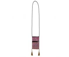 Handicraft Bazarr Borsa a tracolla per le donne Etnico Broccato Sling Bag Indiano Messenger Hand Held Portafoglio Mobile Holder Wristlet, rosa
