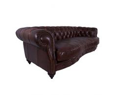 Castlefield - Divano a 3 posti, stile Chesterfield, vintage, in vera pelle