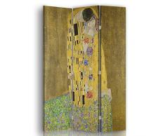 LegendArte - Paravento - Separè per Interni Il Bacio - Gustav Klimt cm. 110x150 (3 Pannelli)