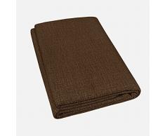 telo copridivano copri poltrona copriletto in cotone gran foulard tinta unita made in Italy (marrone, matrimoniale)