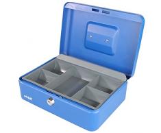 HMF 10125-05 Cassetta Portavalori con Vassoio Portamonete 25 x 18 x 9,5 cm, blu