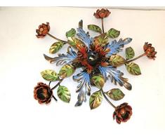 Grande Plafoniera in ferro battuto rifinita vari colori ad una luce 50 cm