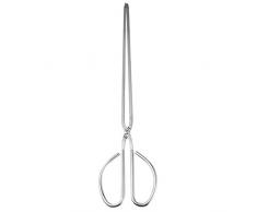LIOOBO Pinze per Camino in Acciaio Inox Pinze in Argento Anti Scottatura Gadget da Cucina Utensili per Camino da Campeggio Accessori per Vacanze di Natale Festa