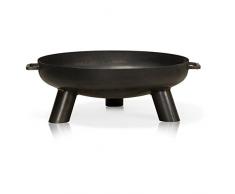 Braciere DAYTONA 60 in Acciaio - Nero - Diametro: 60 cm - per Giardino e Terrazza - Ciotola di Fuoco