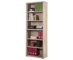 Composad | Libreria Alta della Linea STAMPA con 5 Ripiani Regolabili, Libreria Verticale scaffale, Dimensioni (LxAxP) 80x220x36 cm, Colore Rovere Bordeaux, per Ufficio e Soggiorno, Made in Italy