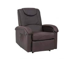 Milani Home s.r.l.s. Poltrona Relax Reclinabile Confort Imbottita Marrone per Interno Salotto per Anziani