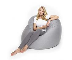 Lumaland Poltrona Sacco Beanbag Flexi Comfort Pouf in Diverse Misure e Colori Taglia L 155 x 100 cm Grigio Chiaro