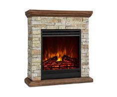 Klarstein Camino Elettrico, Camino Elettrico da Incasso con Mensola, Camino Elettrico da Parete con Fiamma LED 1800W e Telecomando, Caminetto Elettrico con Timer e Controllo Automatico di Temperatura