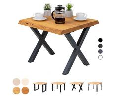 LAMO Manufaktura tavolino/Snack Tavolo in Legno Multiuso 60x60x47 cm (LxPxA), Loft, Frassino Grezzo/Bianco, LKB-01-A-001-9016L