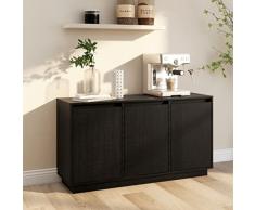 WIFESE Credenza Cassettiera Armadietti Salvaspazio Mobile Cucina Mobiletto Multiuso Mobile Soggiorno Mobiletto Cucina Credenza Cucina Mobili Soggiorno Grigia 111x34x60 cm in Legno Massello di Pino