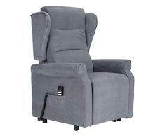 POLTRONE ITALIA Bob 2 motori Poltrona elettrica Alzapersona Detraibile 19% Roller System seduta micromolle poltrone per anziani poltrona relax Grigio