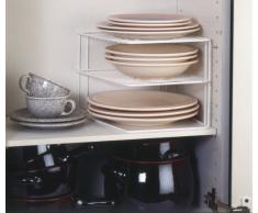 Metaltex 364202095 Silos - Ripiano angolare a 2 piani per armadietto da cucina, 25 x 25 x 19 cm, colore: Bianco