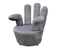 vidaXL Poltrona a Forma di Mano Relax Elegante Comoda Imbottita Morbida Originale Arredo Casa Salotto Sedia Ergonomica in Velluto Grigio