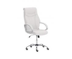 CLP Poltrona da Ufficio TORRO con Braccioli - Sedia Scrivania Ergonomica in Similpelle I Sedia Pc Girevole e Regolabile in Altezza I Sedia Studio con Portata Max 150 Kg bianco
