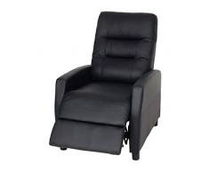 Mendler Poltrona relax TV HWC-K52 reclinabile ecopelle 87x69x100cm nero