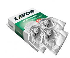 Lavor Set 3 Filtri in Panno per Aspiratore Joker e per Aspiraceneri Ashley 111, Ashley 411, Ashley 901, Ashley 1000 Premium/Evo/Prime - per Aspirare Polvere o Cenere