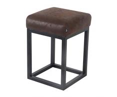 Damiware - Sgabello basso Brucy, altezza seduta 50 cm, sgabello da pranzo, toeletta decorativo, multifunzionale, industriale, vintage (Burgundy)