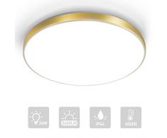 LKESBO Plafoniere LED a Soffitto Moderna 24W Lampade LED Soffitto Bianco 2400LM 6500K LED Luce Rotonda per Bagno, Cucina Soggiorno Camera da Letto Corridoio
