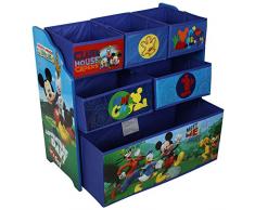 Disney&Marvel Scaffale multi cestino in legno organizer per i giocattoli dei bambini Disney Mickey Mouse
