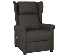 vidaXL Poltrona Massaggiante Reclinabile Grigio Talpa in Tessuto