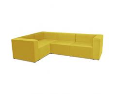 Divano angolare pieghevole modulare 280x190 cm giallo - divano angolare con penisola in tessuto velour - divano letto 3 posti con penisola con moduli per lautoassemblaggio