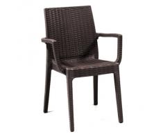 Aretha AR013 Rattan Espresso Dafne Decor Plastic Armchair
