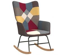 vidaXL Sedia a Dondolo in Tessuto Patchwork