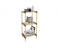GICOS IMPORT EXPORT SRL Scaffale modulare in legno rattangolare 3 ripiani 40*28*75 cm colore marrone bagno cucina DOW-841064