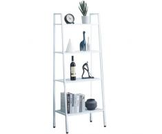 MAGIC SELECT Scaffale a Scala per Casa, Libreria Verticale, Libreria, Libreria Multiuso per Soggiorno, Cucina, Bagno, Ufficio, Armadietto con 4 Ripiani