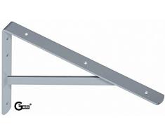 Console per carico pesante bianco 400 x 250 x 30 mm Mensola di supporto SPARTA 3 MISURE 2 Colori con angoli di supporto saldati