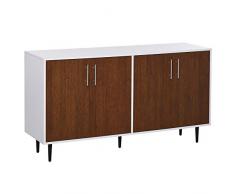 homcom Mobile Credenza Vintage Classica in Legno Madia Bassa per Cucina Moderna Sala da Pranzo, Marrone, 147.2x40.5x76.2cm