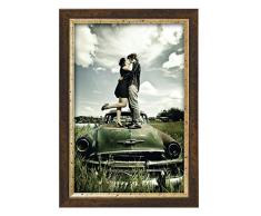 Cornice Portafoto Colbert 25 mm Arte Povera in Legno Noce con Filo Oro (50x70 cm)